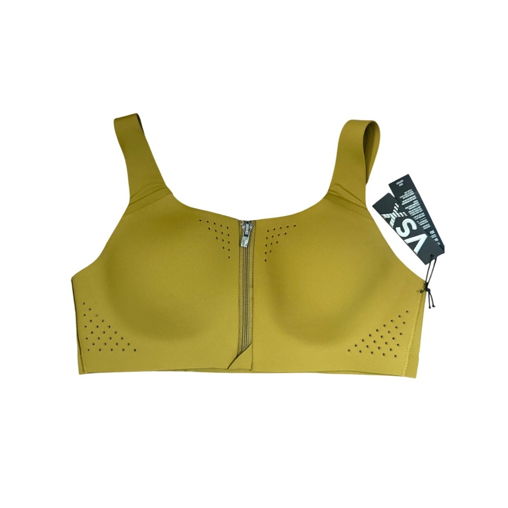 VSX Victorias Secret Featherweight Max Front-Close Sports Bra 34B Olive